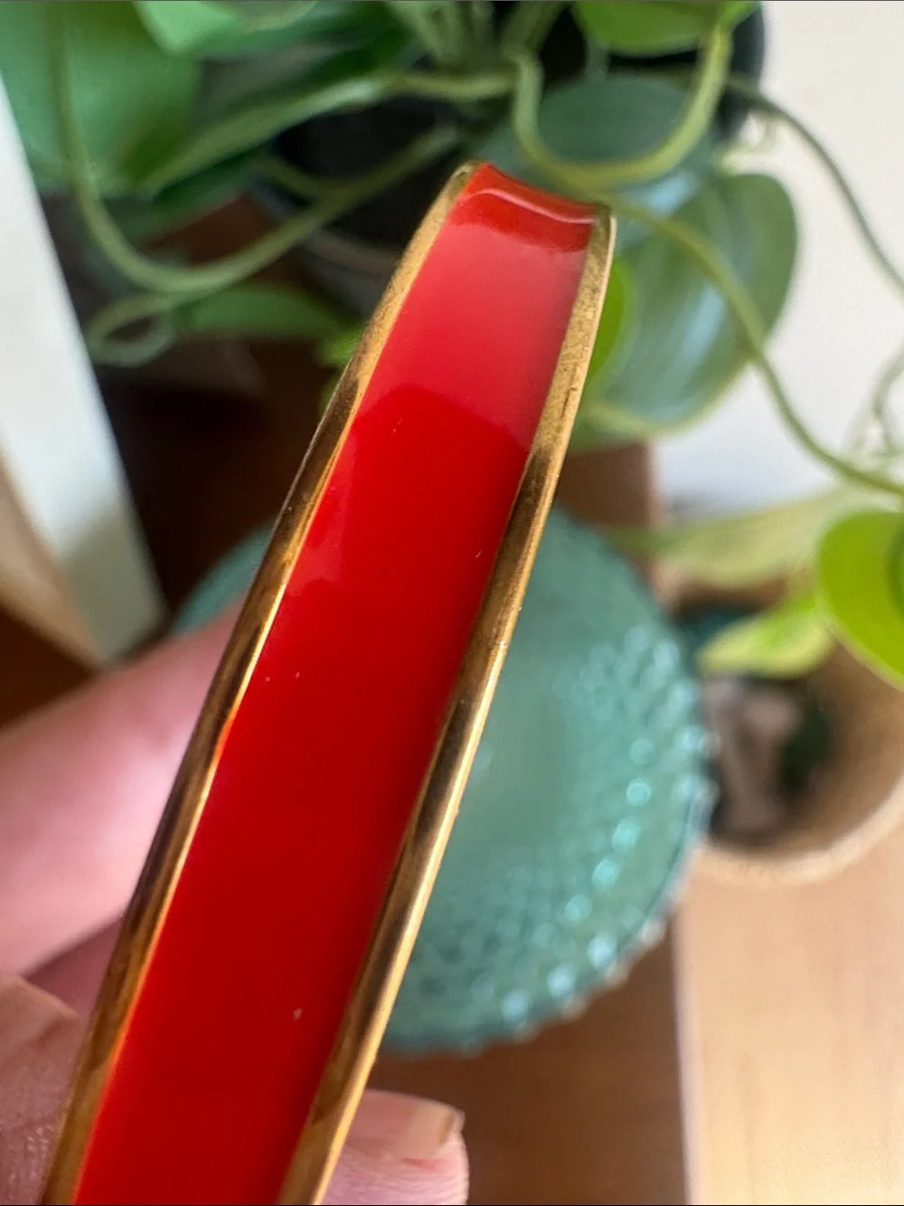kate spade 2 Gold-Tone Bracelets with Red and Cream Enamel